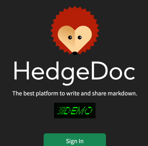 The demo logo on the Frontpage